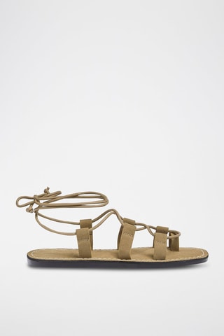 Sandálias em couro - Bege