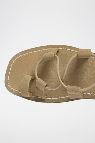 Sandálias em couro - Bege