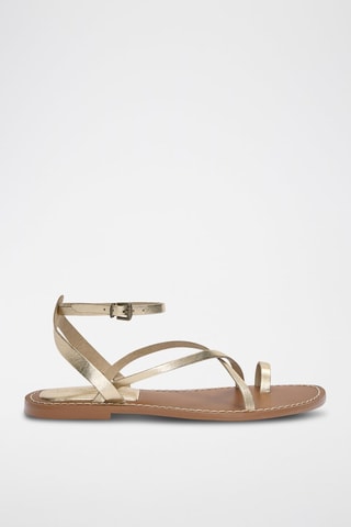 Sandálias em couro - Dourado