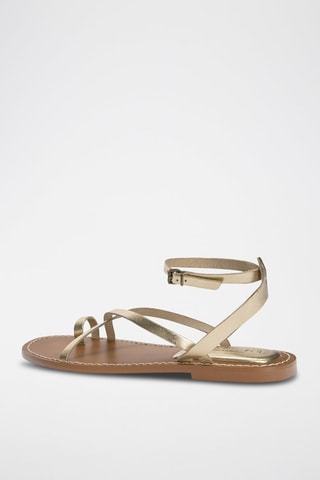Sandálias em couro - Dourado