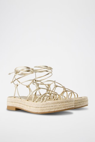 Sandálias romanas com plataforma - Dourado