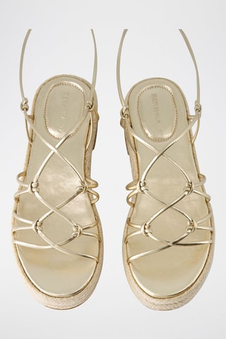 Sandálias romanas com plataforma - Dourado