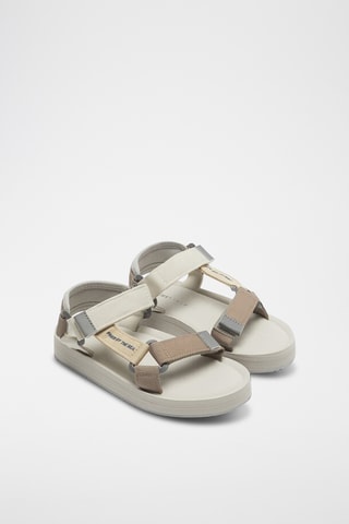 Sandalias - Blanco y topo