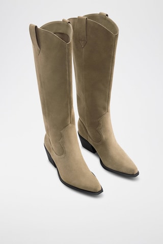 Botas em couro - Bege