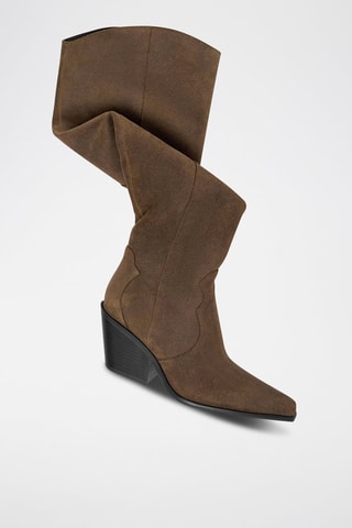 Botas em couro - Castanho