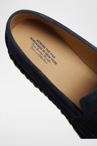 Mocassins em nobuck - Azul-marinho