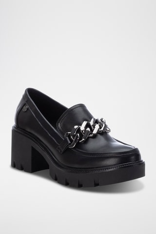 Mocassins de salto - Preto 