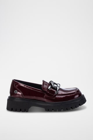Mocasines con brillo y plataforma - Burdeos