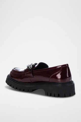 Mocasines con brillo y plataforma - Burdeos
