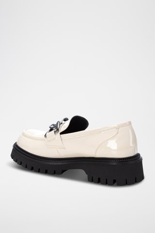 Mocasines con brillo y plataforma - Crudo