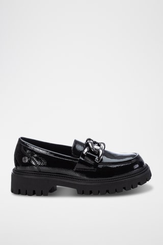 Mocasines con brillo y plataforma - Negro