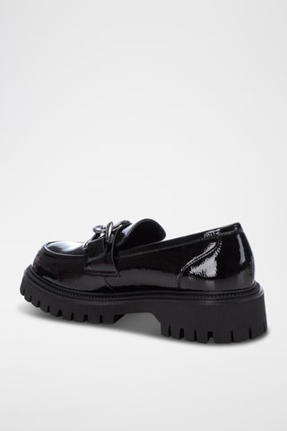 Mocasines con brillo y plataforma - Negro
