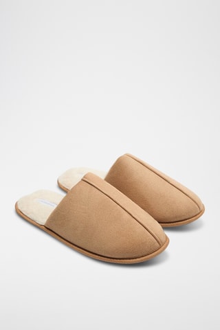 Pantufas forradas - Castanho-claro
