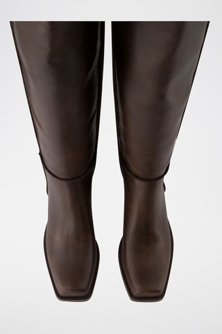 Botas acima do joelho forradas - Castanho