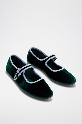 Bailarina mary jane - Verde oscuro
