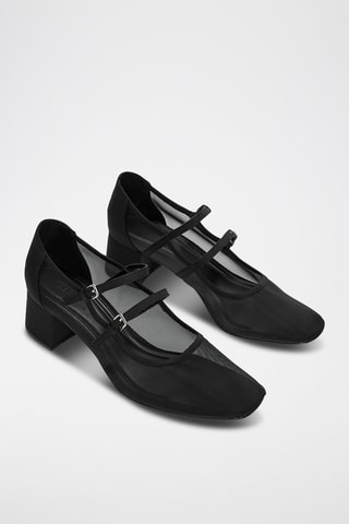 Sapatos babies de salto - Preto