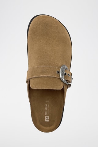 Socas com plataforma em nobuck - Castanho