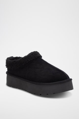 Socas forradas com plataforma - Preto