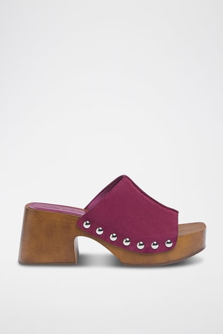 Mules de salto em nobuck - Violeta