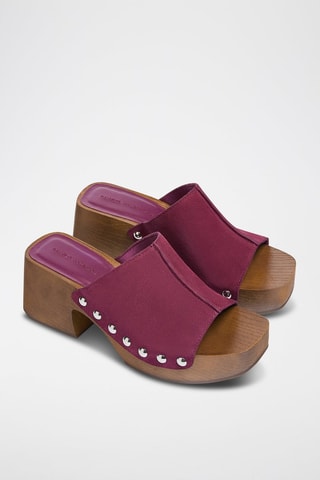 Mules de salto em nobuck - Violeta