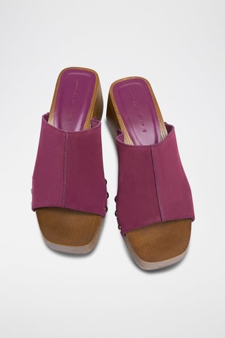 Mules de salto em nobuck - Violeta