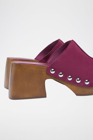 Mules de salto em nobuck - Violeta