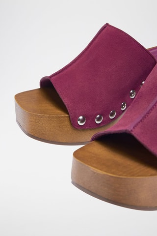 Mules de salto em nobuck - Violeta