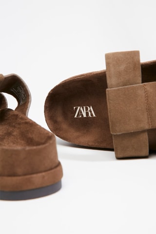 Mules em couro - Castanho