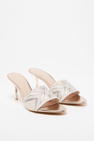 Mules - Bege e prateado