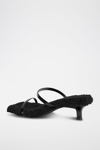 Mules forrados de salto - Preto