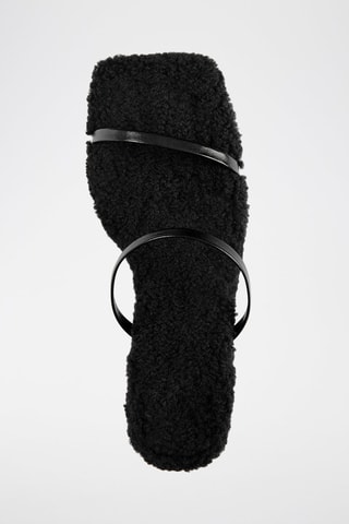 Mules forrados de salto - Preto