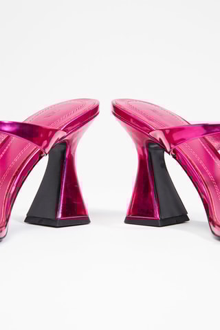 Mules de salto envernizados - Fúcsia