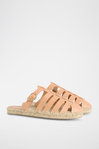 Mules de couro Lesvos - Bege