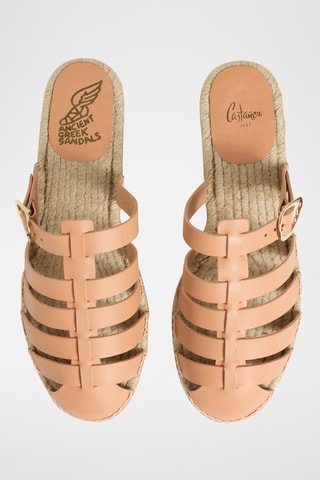 Mules de couro Lesvos - Bege