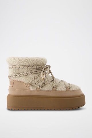 Botins com plataforma - Bege