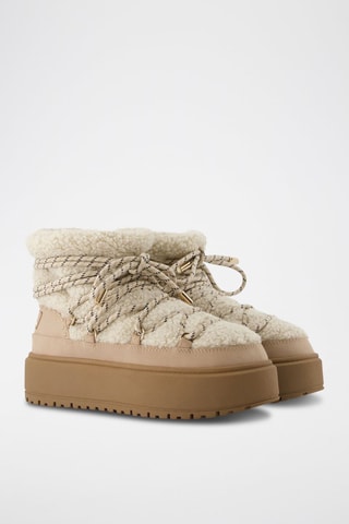 Botins com plataforma - Bege