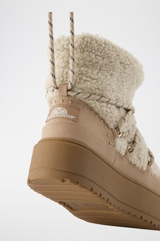 Botins com plataforma - Bege