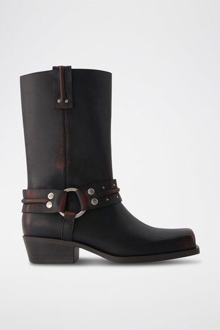 Botins em couro - Preto
