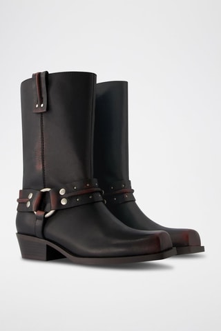 Botins em couro - Preto