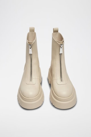 Botins com plataforma Bege