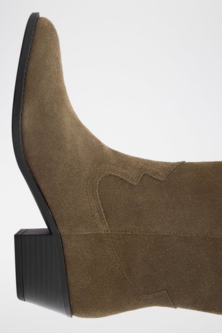 Botas santiags em couro - Caqui