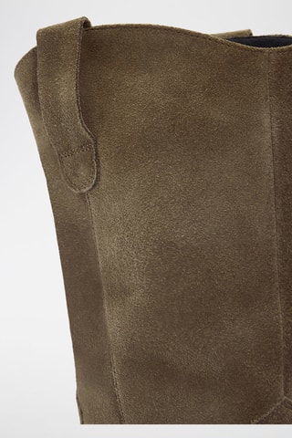 Botas santiags em couro - Caqui