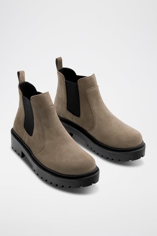 Botins Chelsea em couro - Toupeira