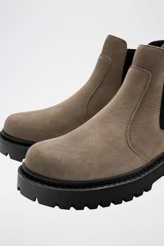 Botins Chelsea em couro - Toupeira