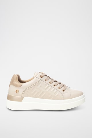 Sapatilhas com plataforma - Bege