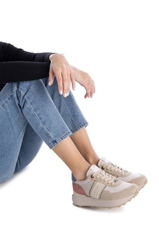 Zapatillas con plataforma - Beige