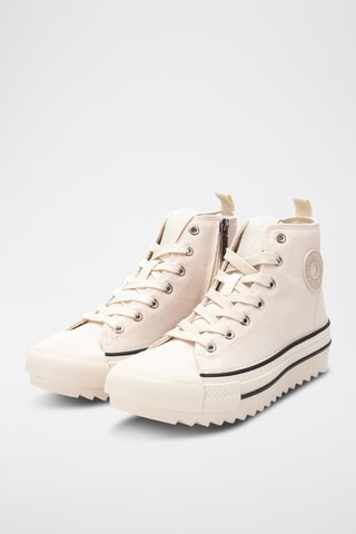 Zapatillas altas con plataforma - Beige