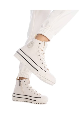 Zapatillas altas con plataforma - Beige