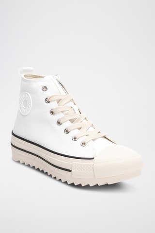 Zapatillas altas con plataforma - Blanco