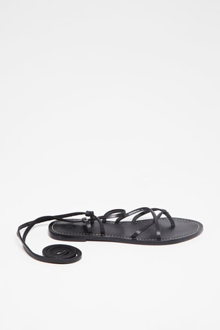 Spartiates en cuir - Noir